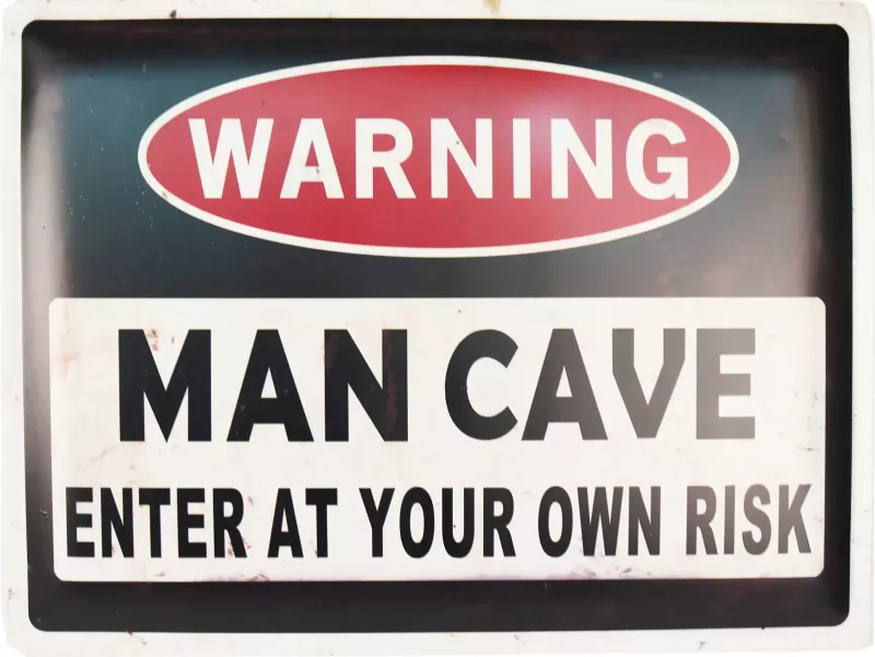 Retro Metallskilt Warning Man Cave