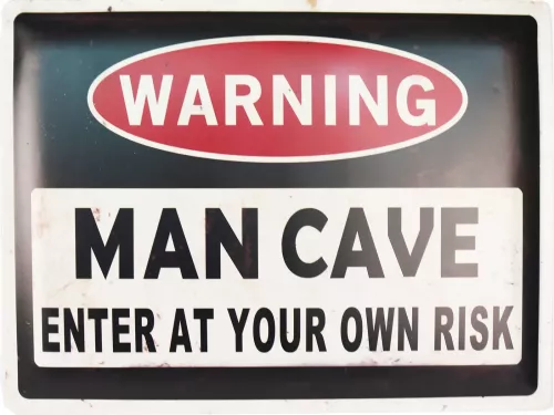 Retro Metallskylt Warning Man Cave