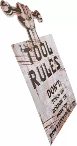 Retro Metallskylt Tool Rules