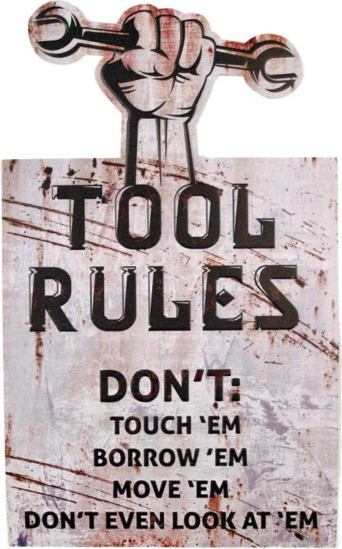 Retro Metallskylt Tool Rules