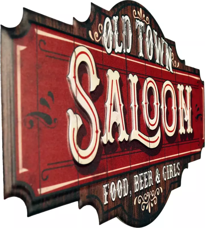 Retro Metallskilt Old Town Saloon