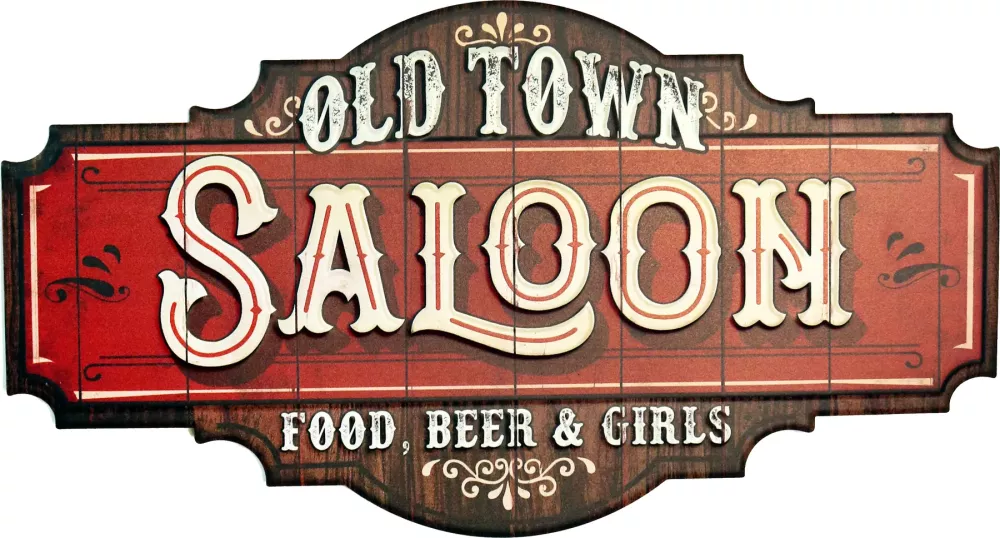 Retro Metallskilt Old Town Saloon