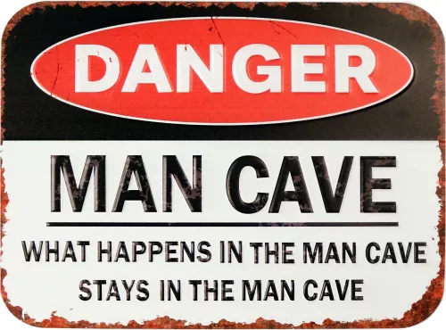 Retro Metallskylt Danger Man Cave