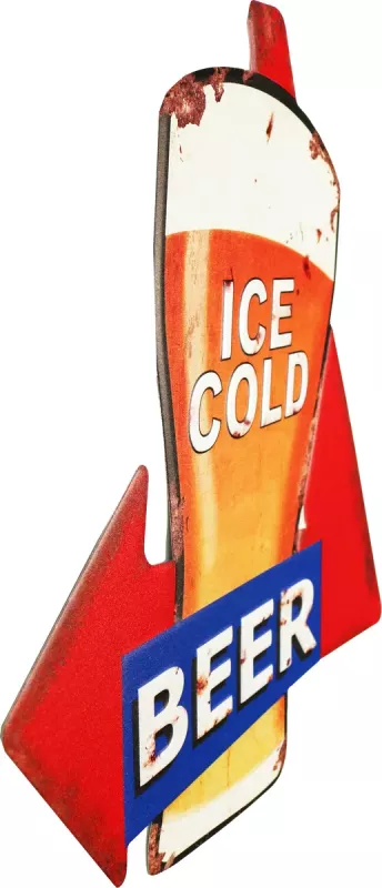 Retro Metallskilt Ice Cold Beer