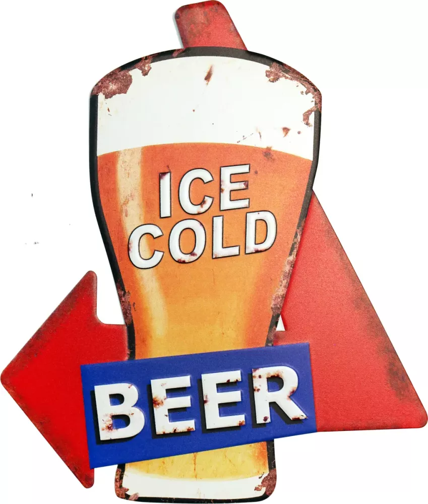 Retro Metallskilt Ice Cold Beer