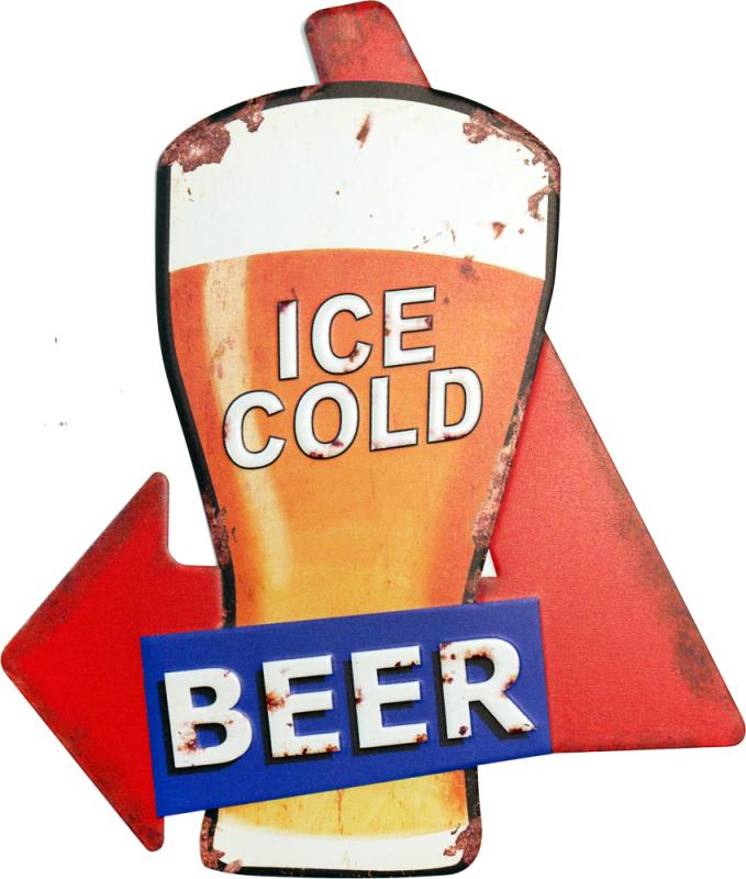 Retro Metallskylt Ice Cold Beer