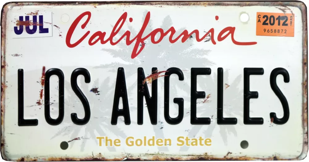 Retro Bilskilt Los Angeles