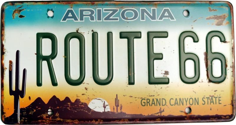Retro Bilskylt Arizona Route 66