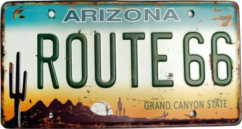 Retro Bilskylt Arizona Route 66