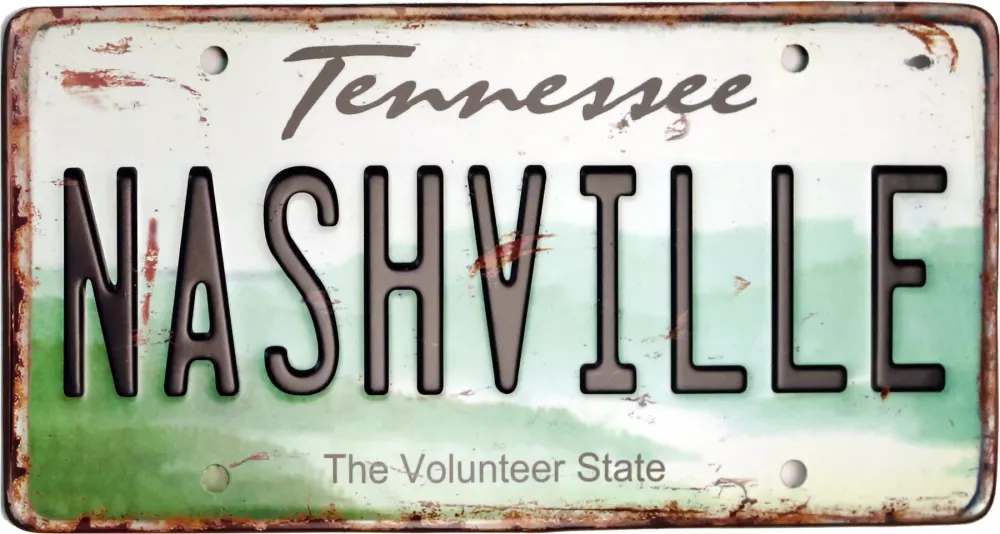 Retro Bilskilt Nashville Tennessee