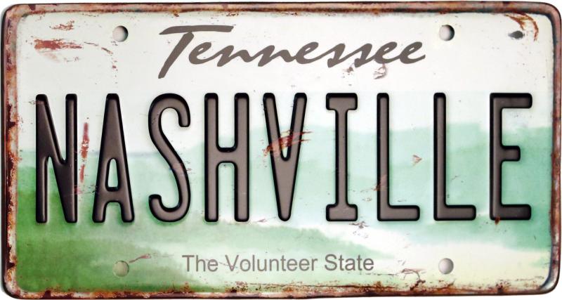 Retro Bilskylt Nashville Tennessee