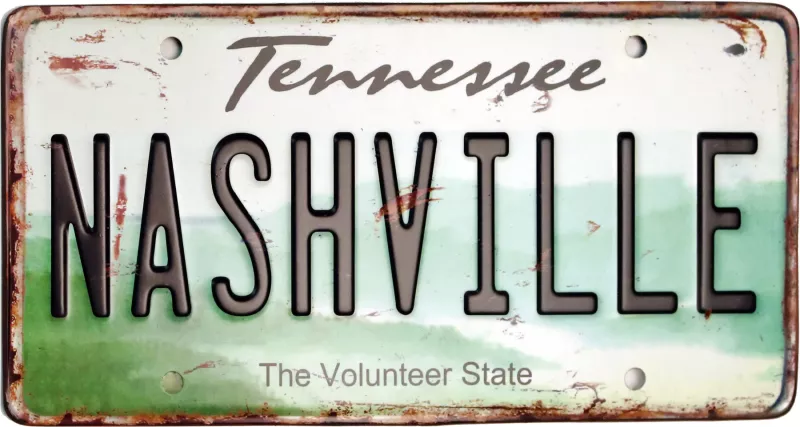 Retro Bilskilt Nashville Tennessee
