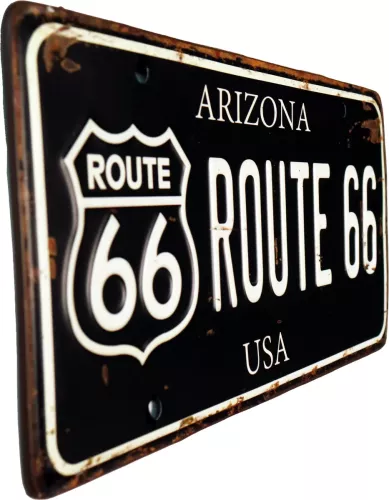 Retro Bilskylt Route 66 USA