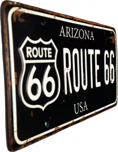 Retro Bilskylt Route 66 USA