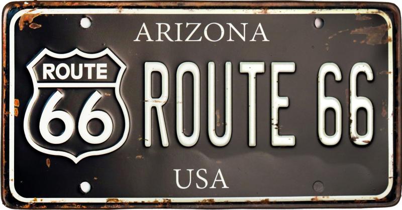 Retro Bilskylt Route 66 USA