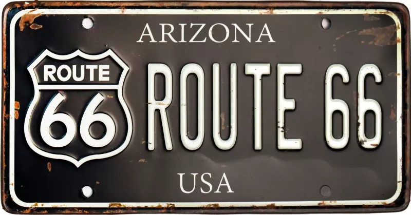 Retro Bilskilt Route 66 USA