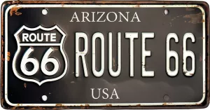 Retro Bilskylt Route 66 USA