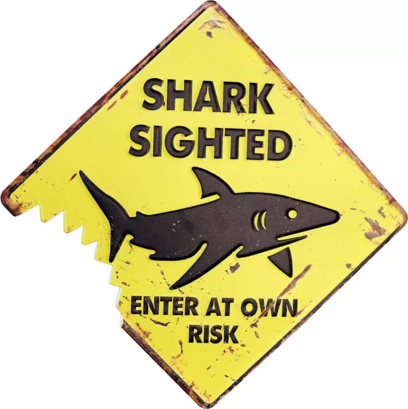 Retro Metallskilt Shark Bite