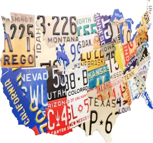 Retro Metallskylt USA Map