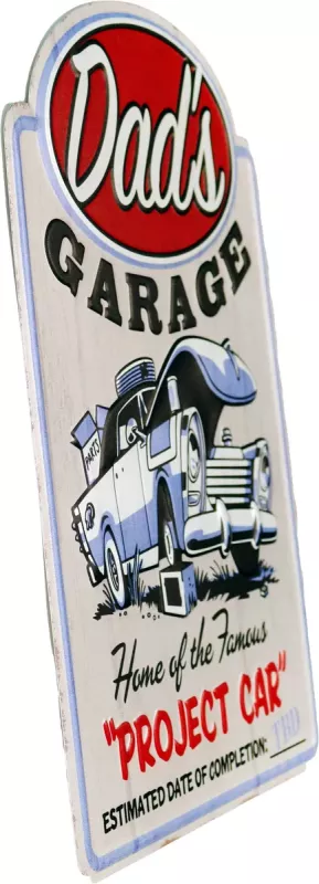 Retro Metallskilt Dad`s Garage Project Car