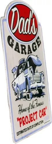 Retro Metallskylt Dad`s Garage Project Car
