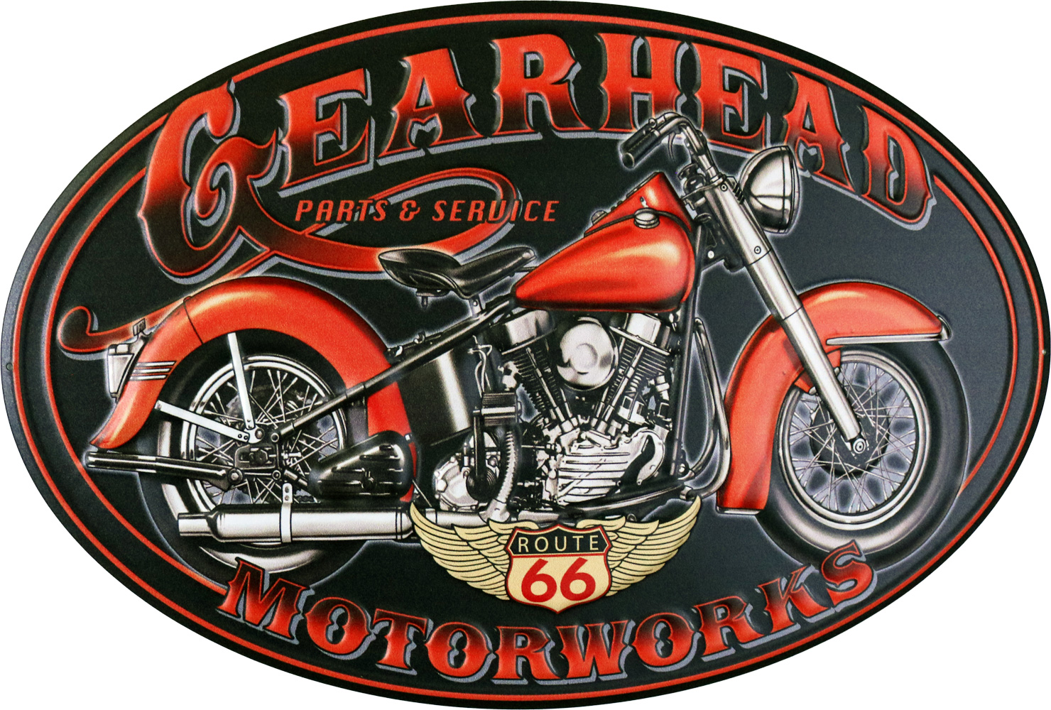 Retro Metallskilt USA Gearhead
