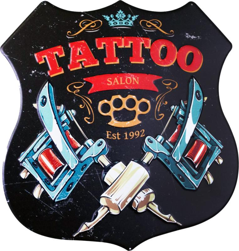 Retro Metallskylt Tattoo Salon