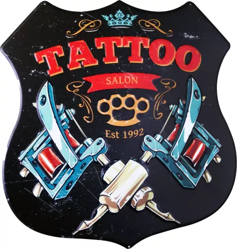 Retro Metallskylt Tattoo Salon