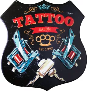 Retro Metallskylt Tattoo Salon