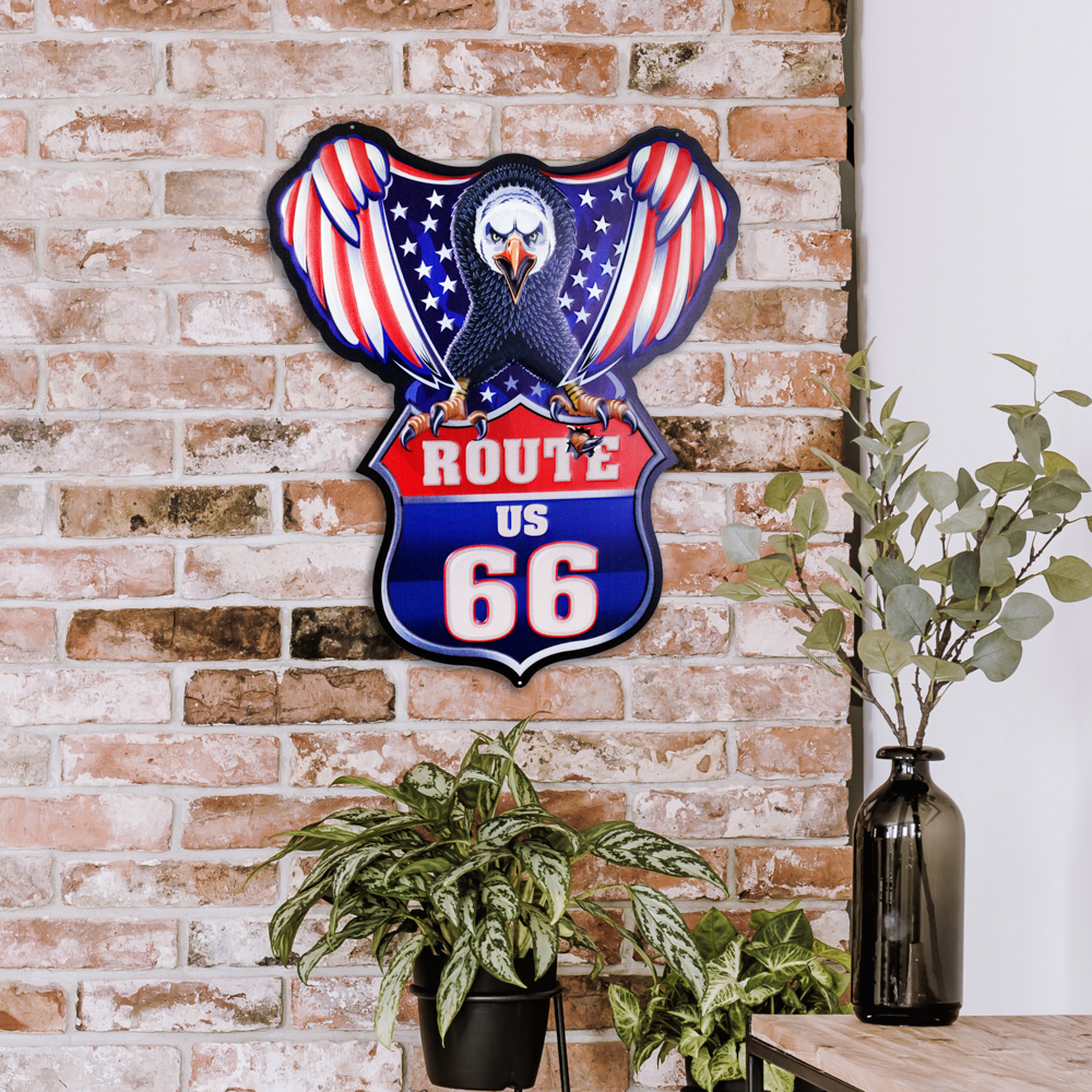 Retro Metallskylt USA Route 66