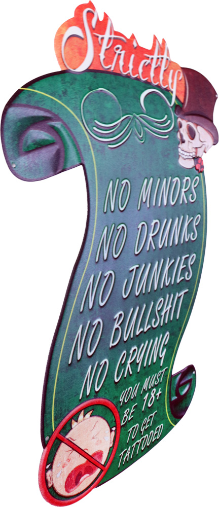 Retro Metallskilt Tattoo Roule