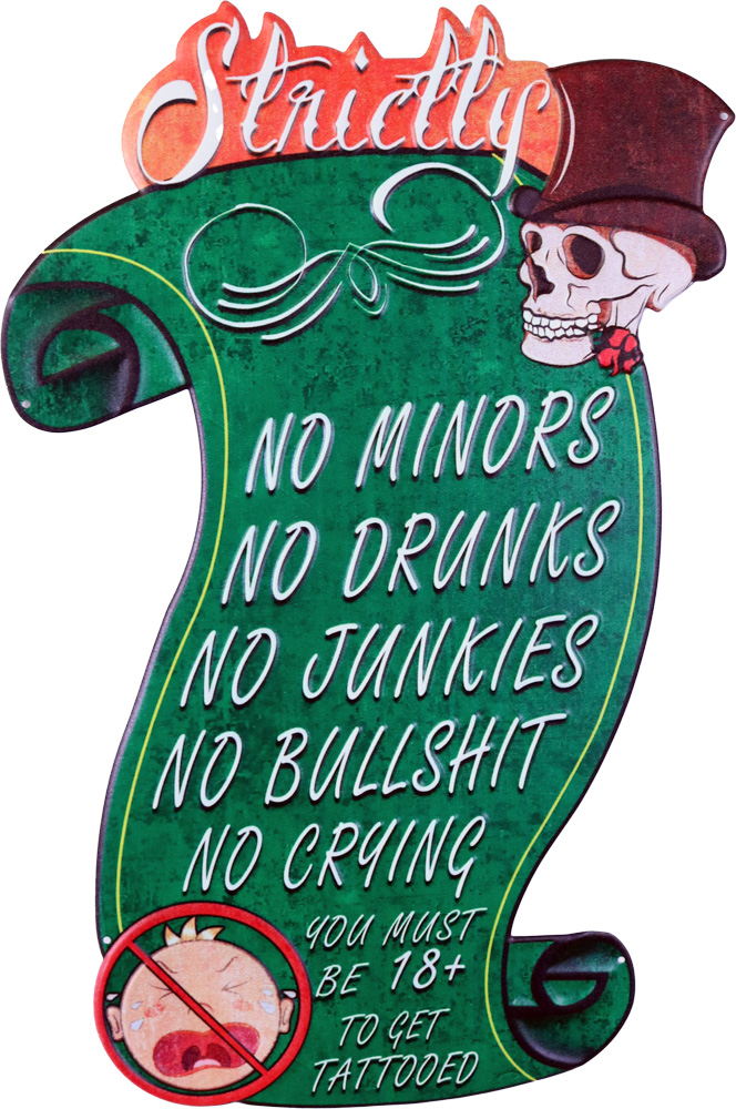 Retro Metallskilt Tattoo Roule