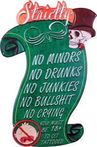 Retro Metallskilt Tattoo Roule