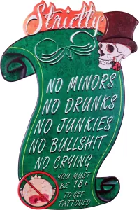 Retro Metallskilt Tattoo Roule