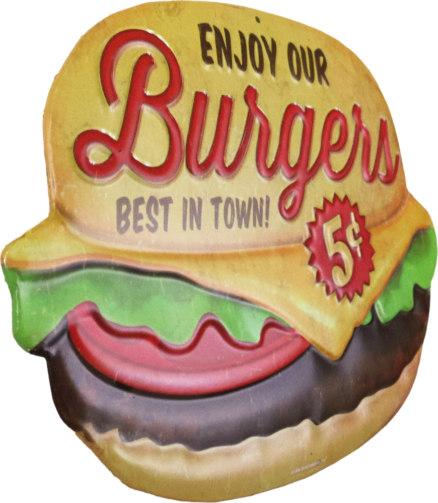 Retro Metallskilt Burger