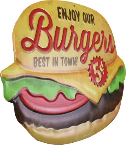 Retro Metallskylt Burger