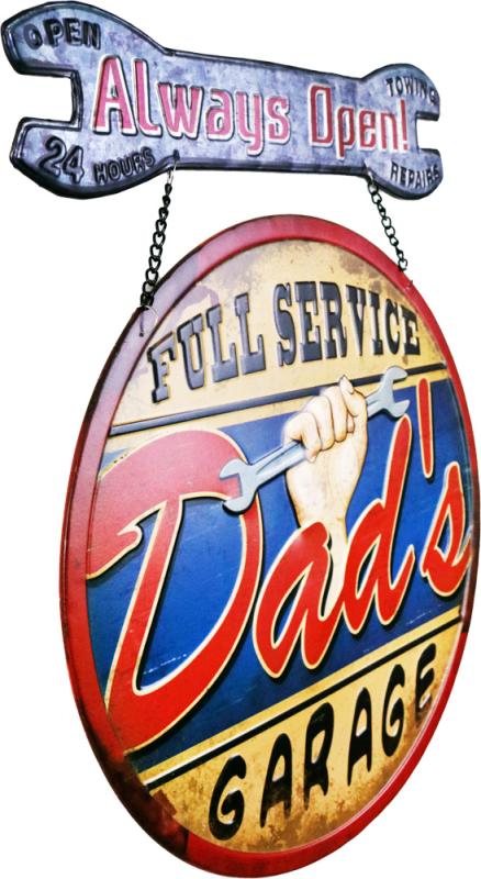 Retro Metallskylt Dads Garage