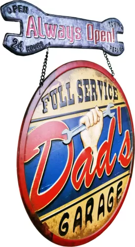 Retro Metallskylt Dads Garage
