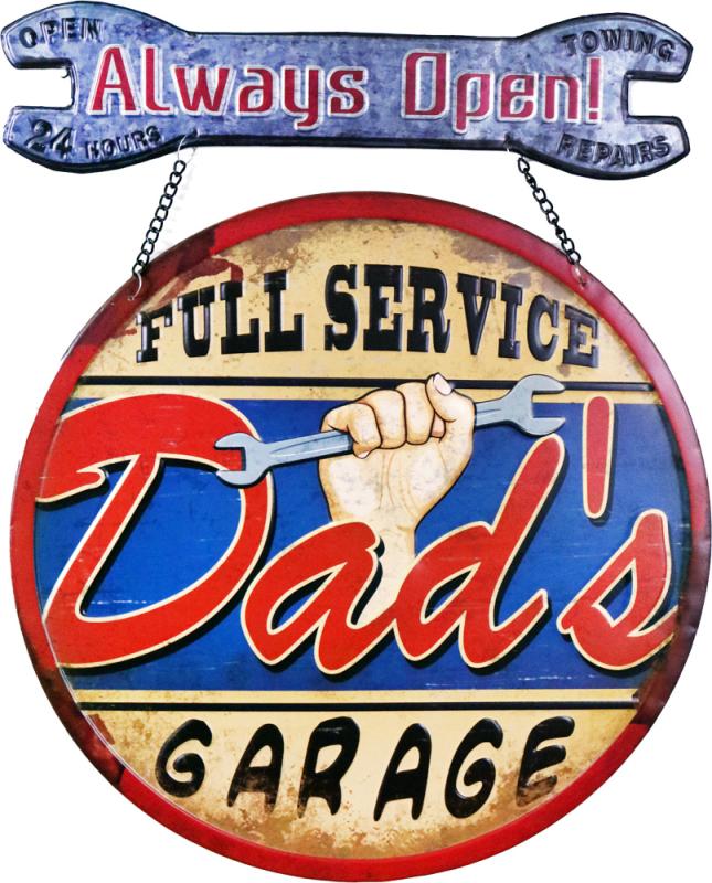 Retro Metallskylt Dads Garage