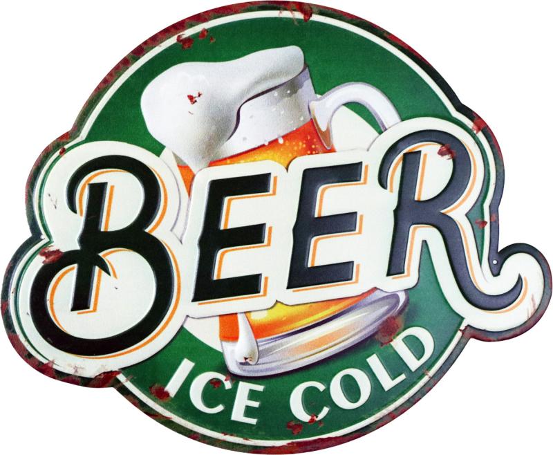 Retro Metallskylt Beer Ice Cold