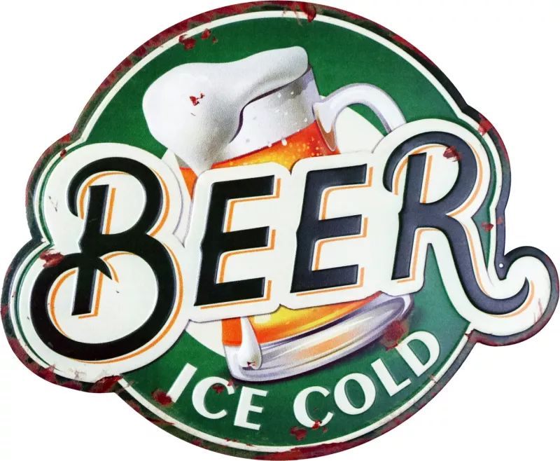 Retro Metallskylt Beer Ice Cold