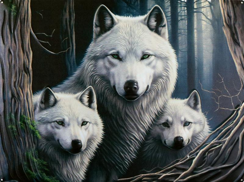 Retro Metallskylt Varg