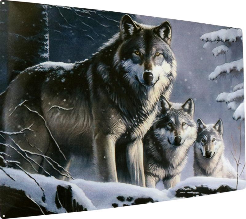 Retro Metallskylt Varg