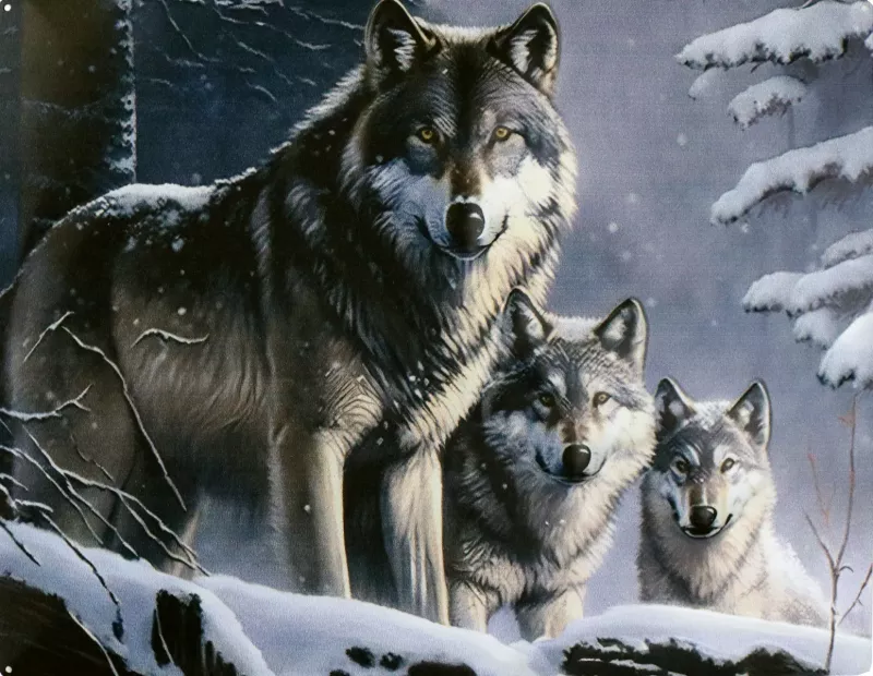 Retro Metallskilt Ulv