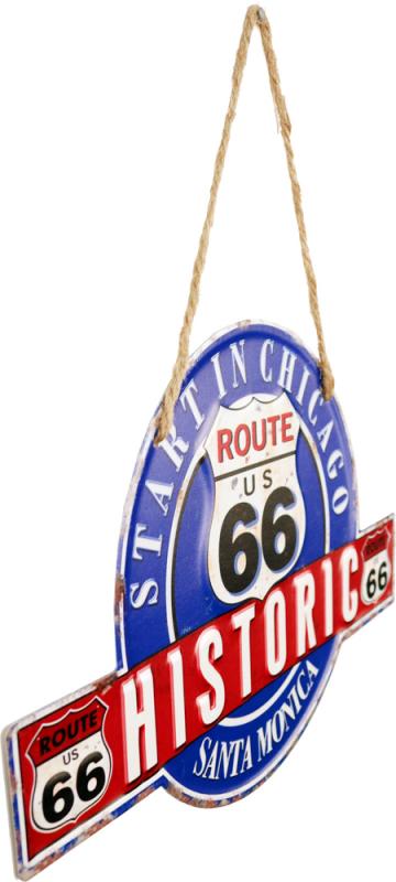 Retro Metallskylt Route 66 Historic