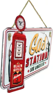 Retro Metallskilt Gas Station