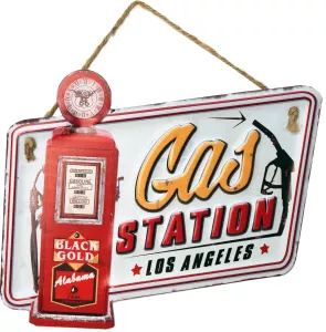 Retro Metallskilt Gas Station