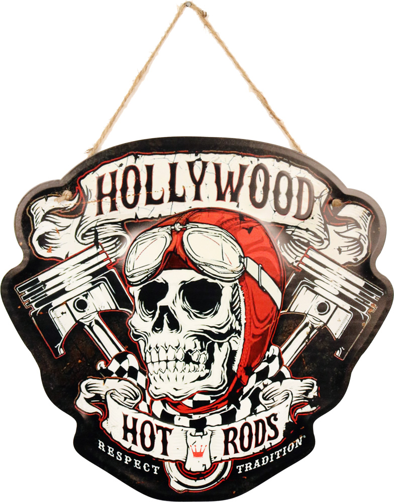 Retro Metallskilt Hollywood Hot Rods