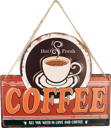 Retro Metallskylt Coffee