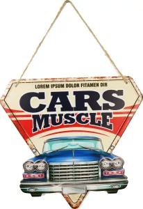 Retro Metallskilt Cars Muscle